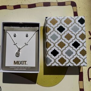 Mixit Womens Cubic Zirconia Hypoallergenic 2-pc. Jewelry Set
